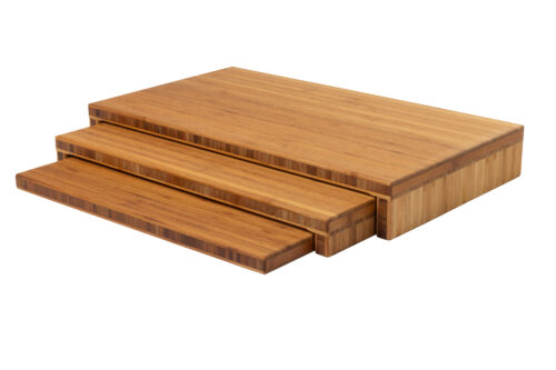 BSW-WTR0003.BAMBOO - WOOD THREE TIER RISERS (400x225x90mm - Complete) - BAMBOO
